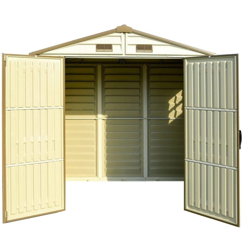 DuraMax 8ft x 6ft Storeall Vinyl Shed with Foundation Kit and window - Image 8