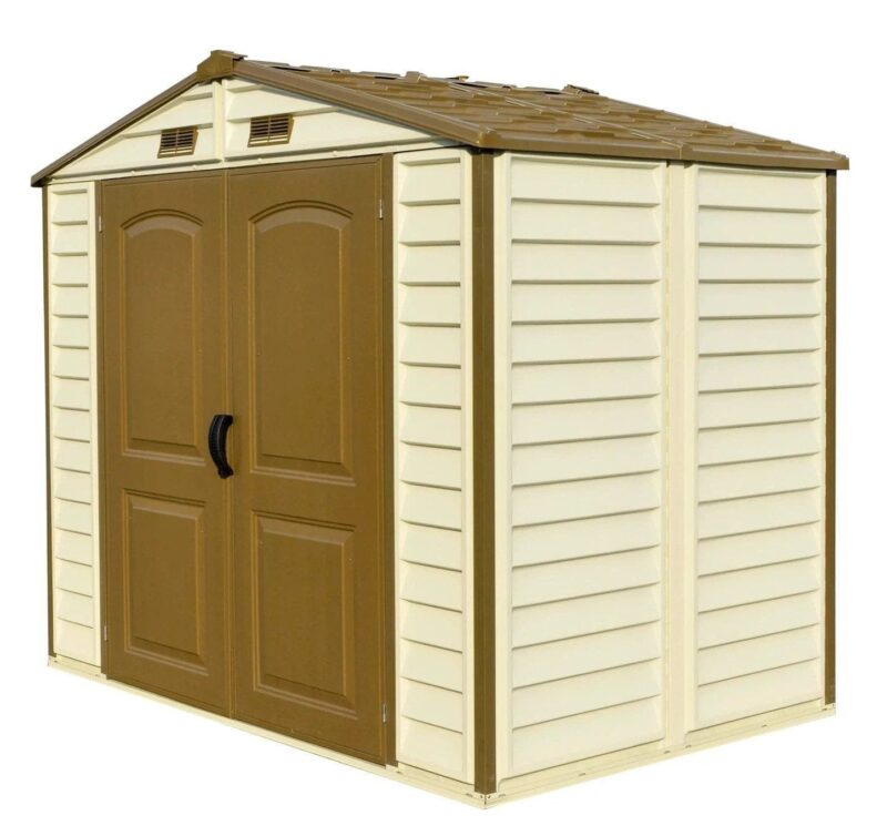 DuraMax 8ft x 6ft Storeall Vinyl Shed with Foundation Kit and window - Image 4