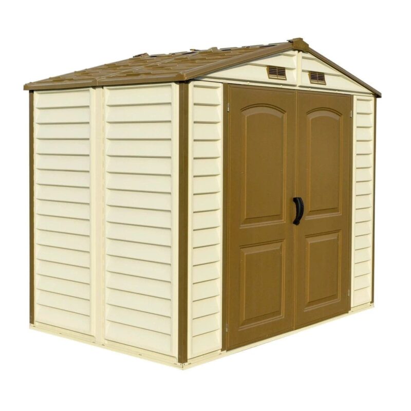 DuraMax 8ft x 6ft Storeall Vinyl Shed with Foundation Kit and window - Image 5