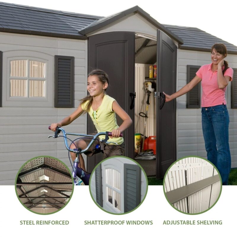 Lifetime Storage Shed: lifetime Garden Building Shed ? 15? X 8? ? Gray - Image 2